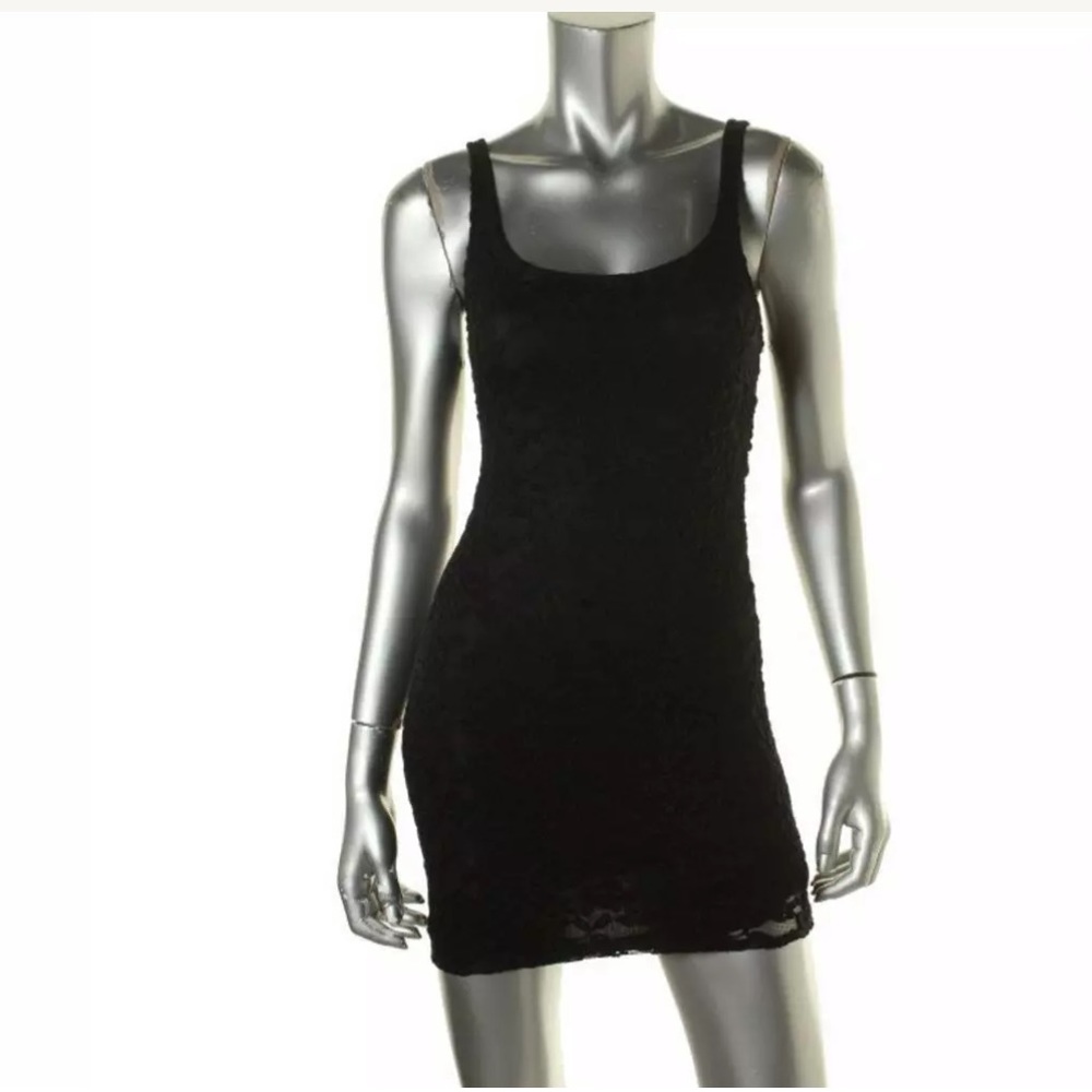 MATERIAL GIRL Womens Black Lace Club-wear SMALL